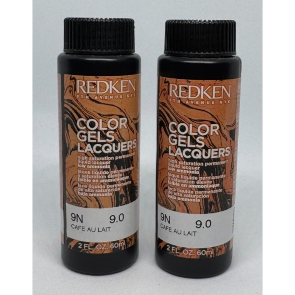 (2) REDKEN 5th Avenue NYC Color Gels Lacquers - Cafe Au Lait 9N - 2 FL OZ NEW!